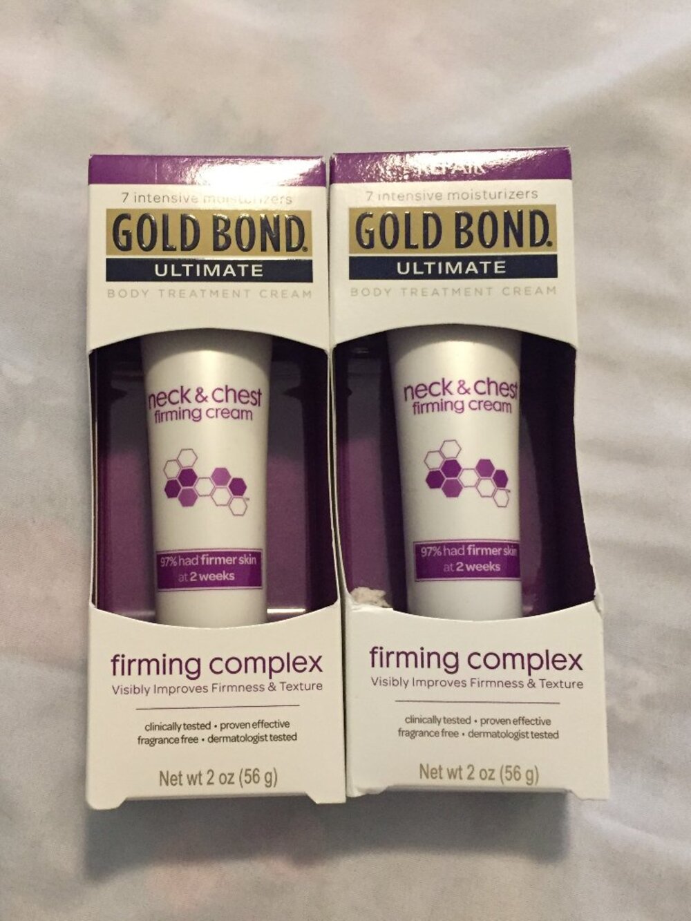 (2) Gold Bond Age Renew Neck & Chest Firming Cream, 2oz (56g) For Normal To Dry
